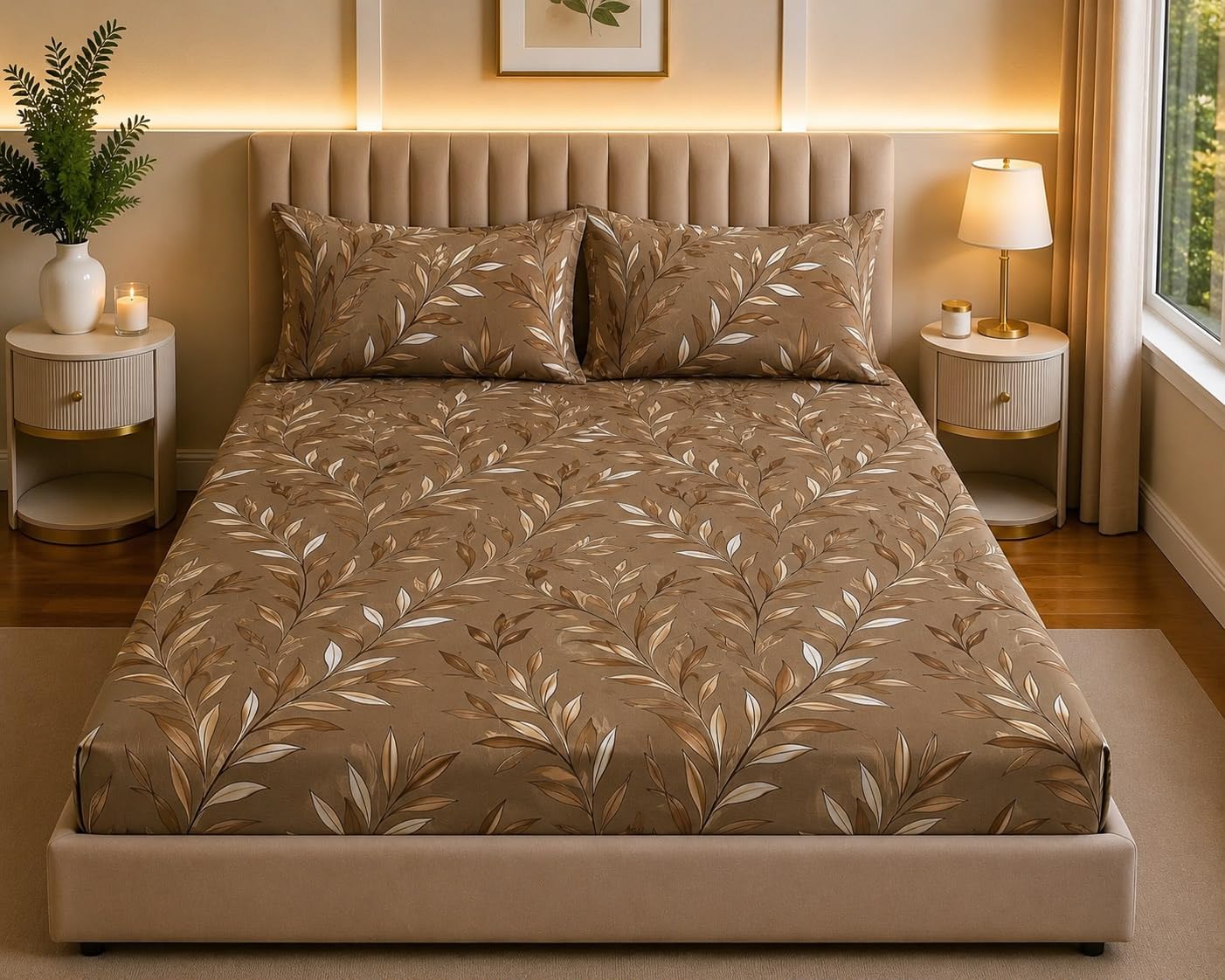 Bedsheet | Fitted Polycotton 310TC Deep Pocket | King Size, Set Of 3