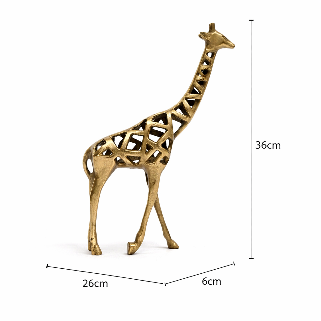 Decorative Gold Giraffe Statue – Modern Home Art