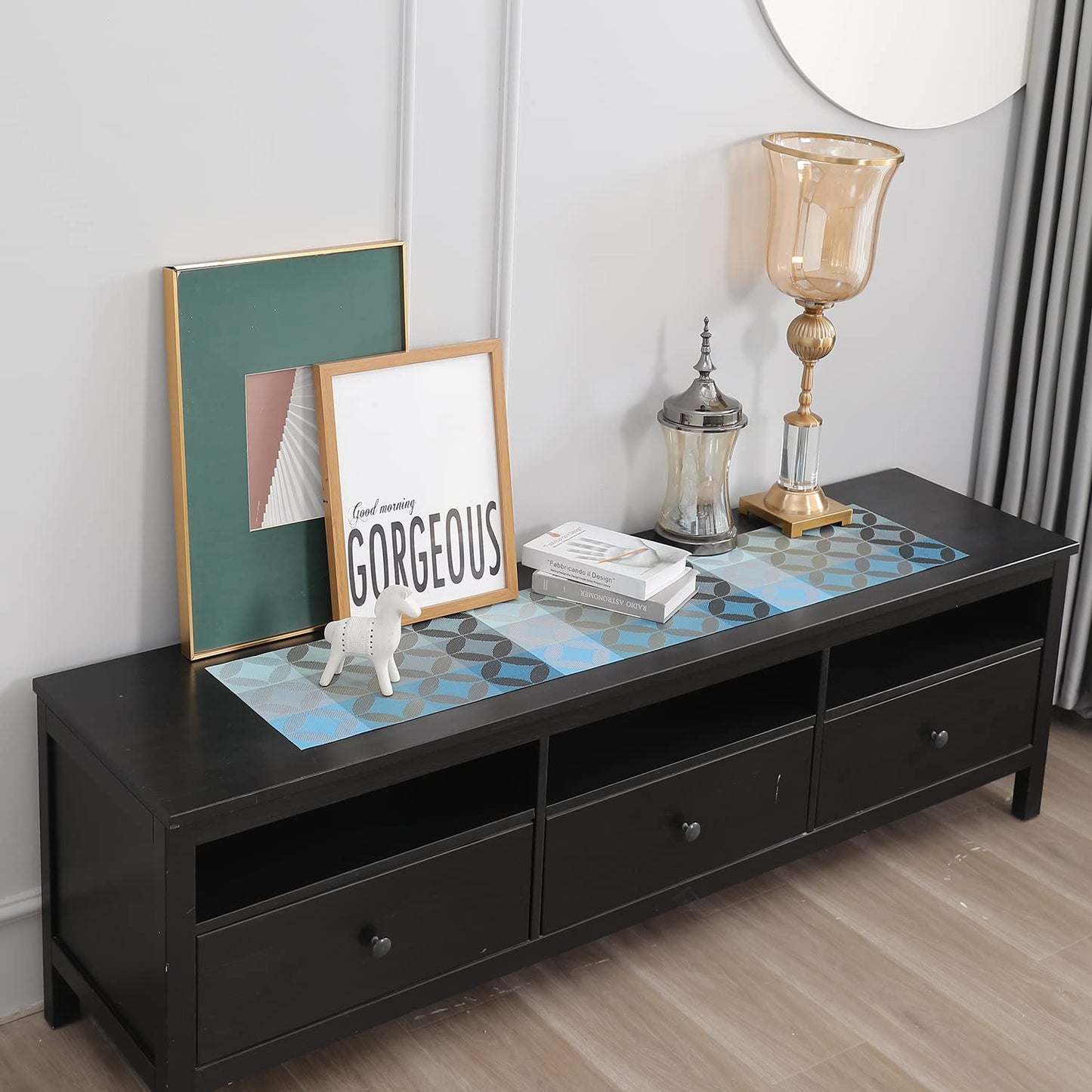 Multicolored Polyester Blend Table Runner, 30x135 cm, 1 Pc | Dining, Coffee, Centre, Side Table Decor