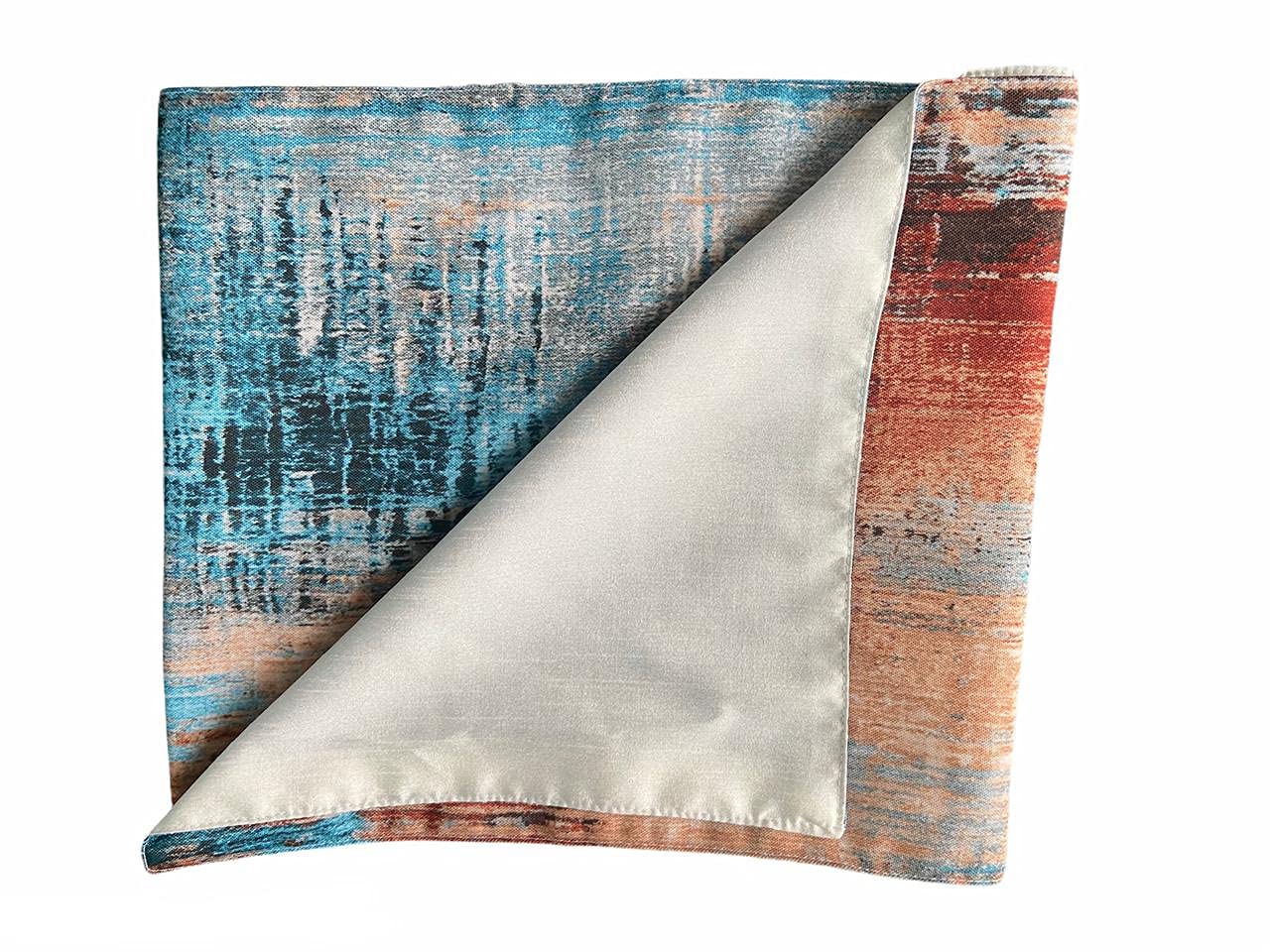 Elegant Digital Printed Multicolor Clover Table Runner, Cotton Feel, Double Layered, 13x72 Inch | Dining & Center Table Decor