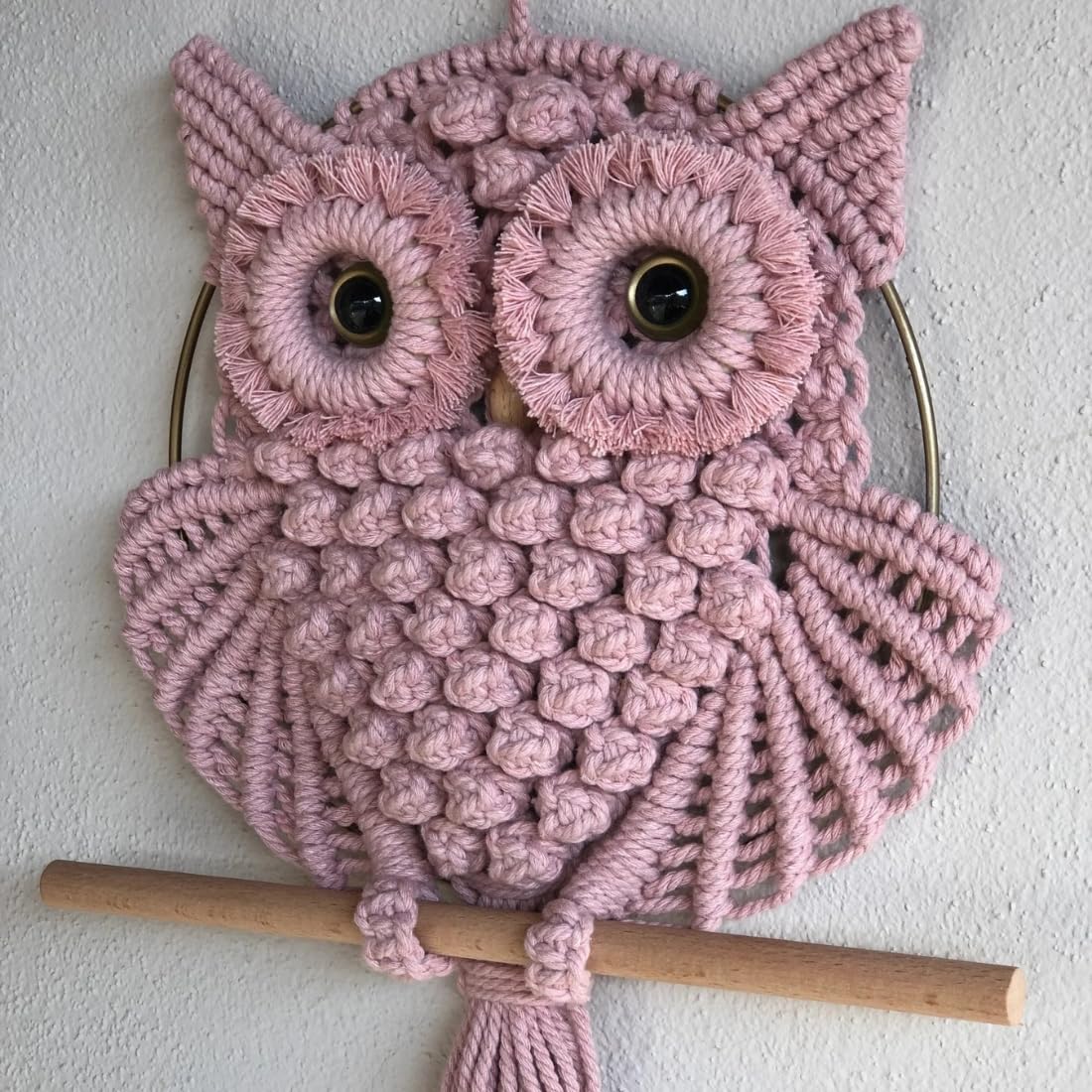 Handcrafted Owl Macramé Wall Decor – Natural Cotton Fibers – 12x23 Inch