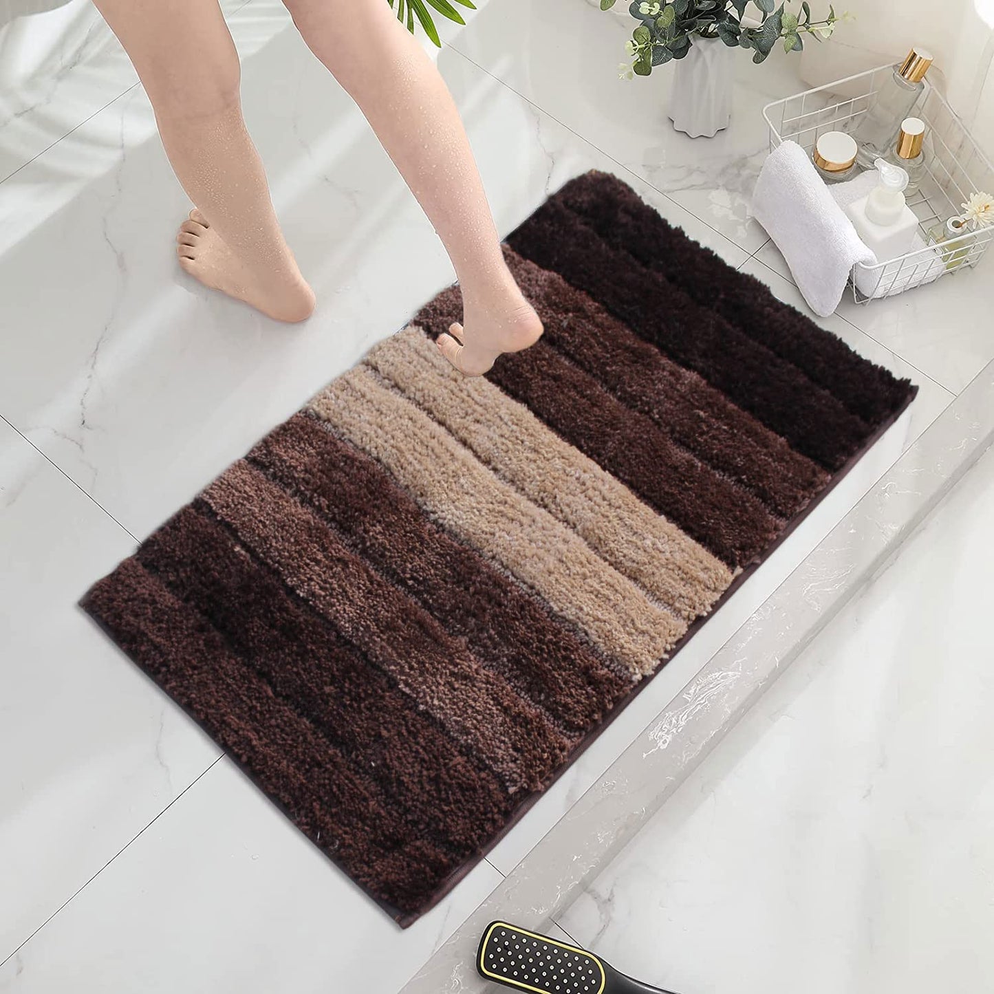 Super Soft Thick Microfiber Bath Mat 40x60 cm | Anti-Skid Luxury Absorbent Washable Bathroom Rug