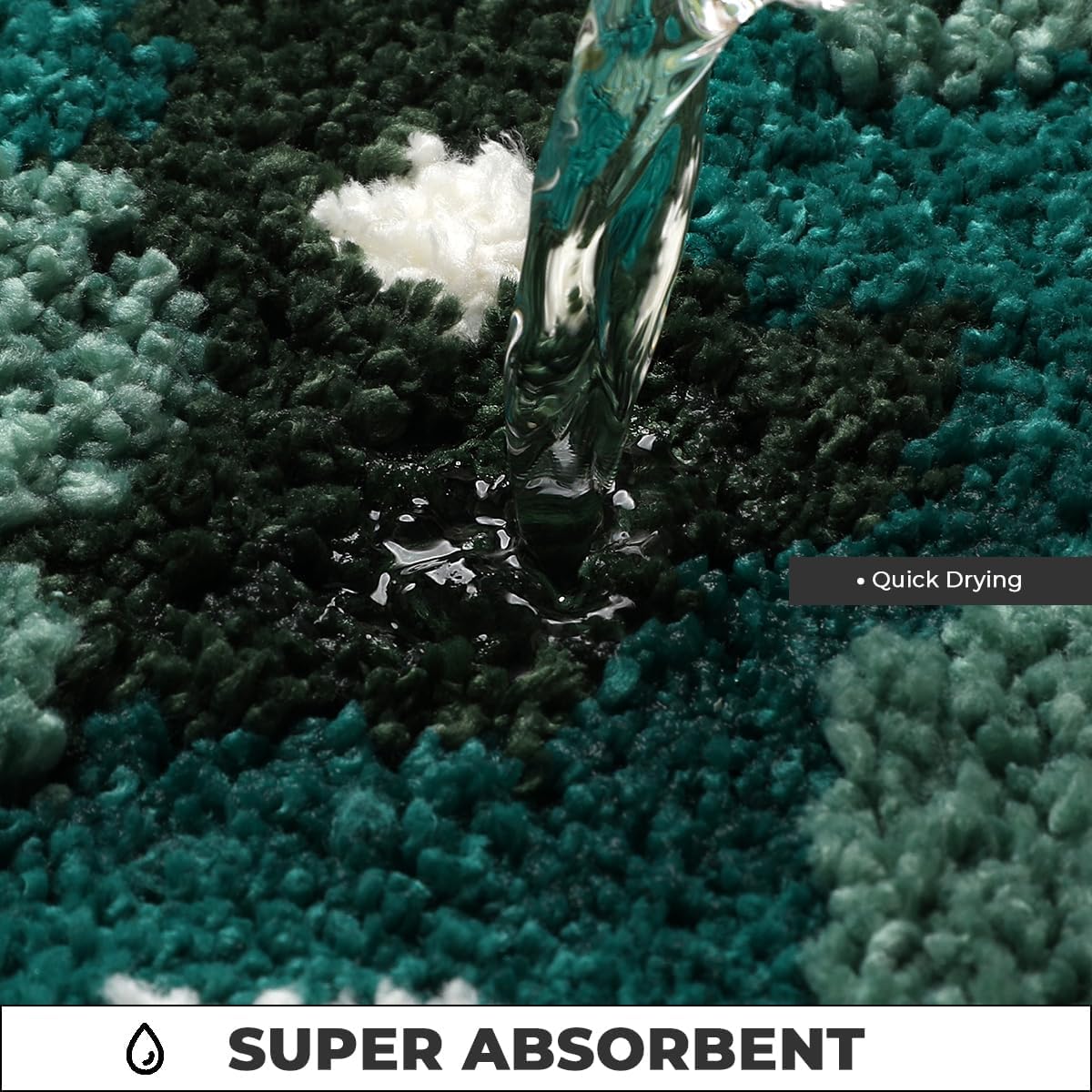 Birch Super Soft Microfiber 2000 GSM Bath Mat 40x60 cm | Absorbent Anti-Skid Door Mat Home Bathroom Kitchen