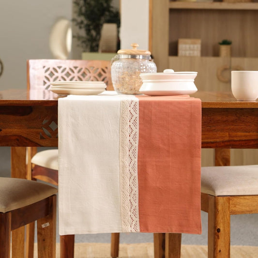 Artisan Crochet Table Linen – Dining & Console Textile – 100% Cotton Construction – 14x60 Inch Unit