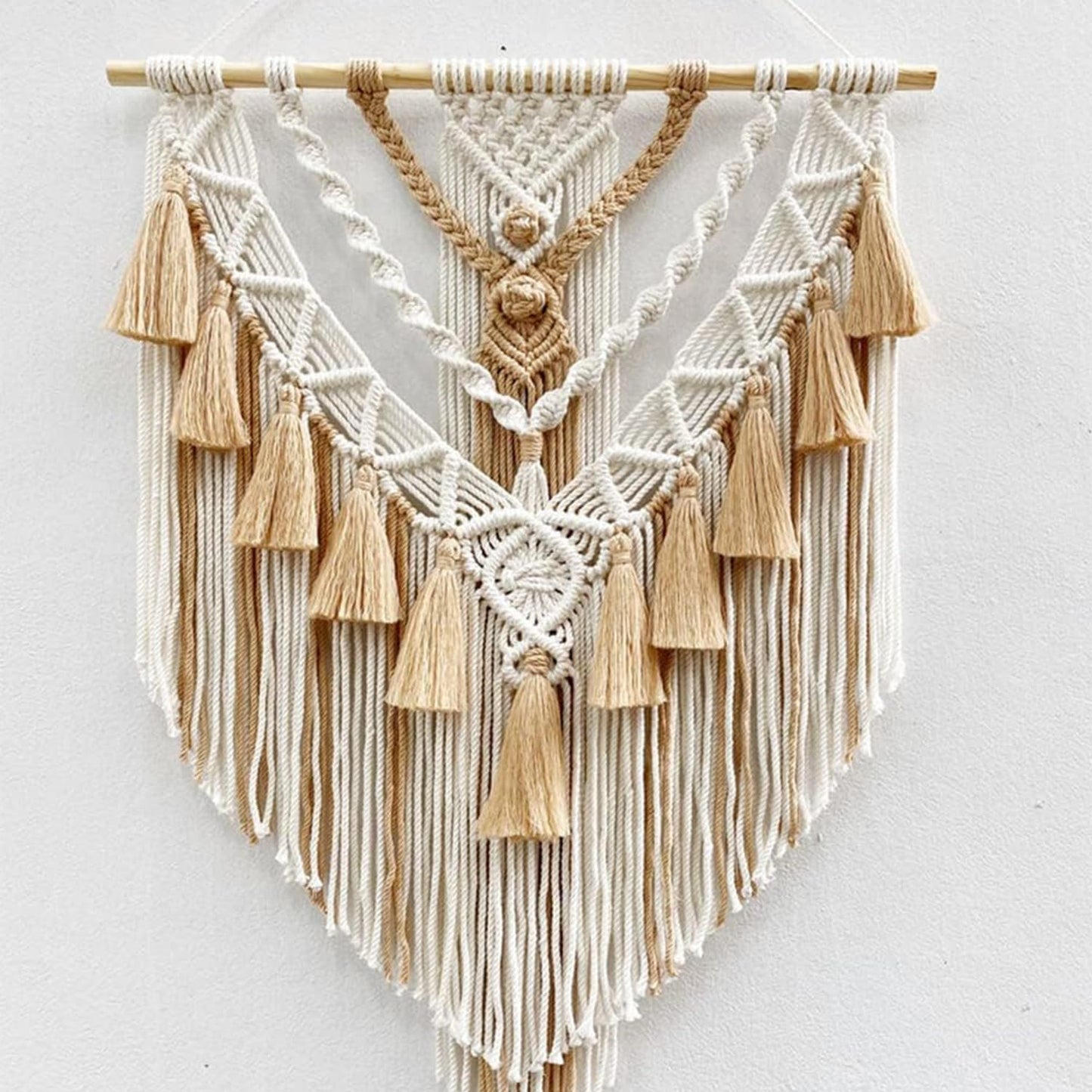 Hand-Knotted Macrame Wall Hanging – Bohemian Textile Decor