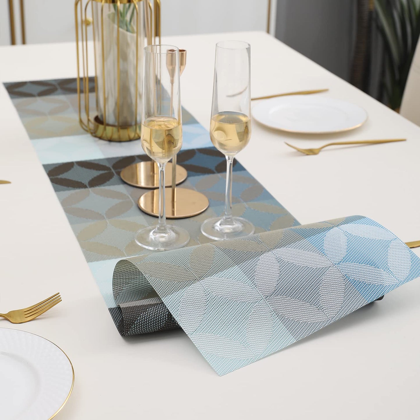 Multicolored Polyester Blend Table Runner, 30x135 cm, 1 Pc | Dining, Coffee, Centre, Side Table Decor