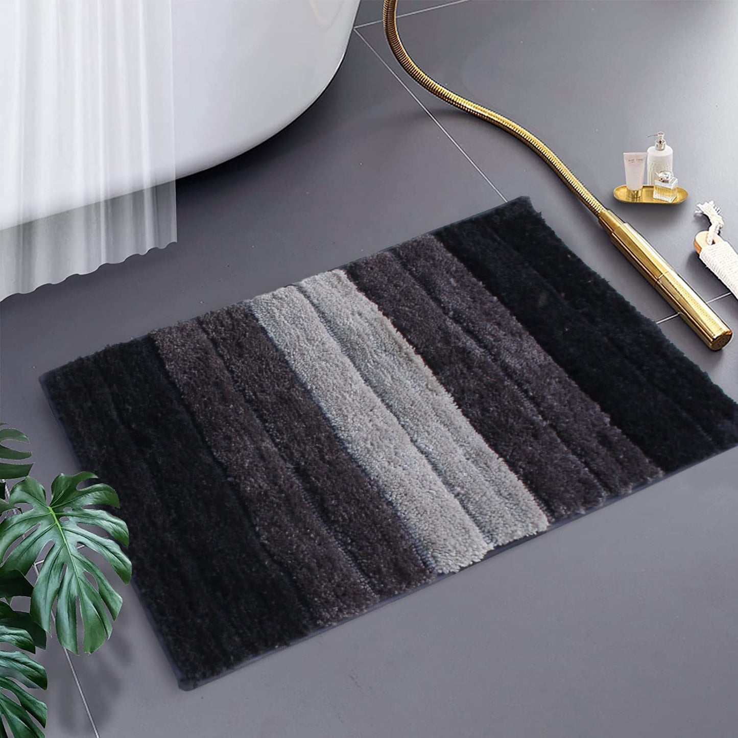 Luxury Soft Microfiber Bath Mat, Anti-Slip & Ultra Absorbent, 40x60 Cm Rectangular | Skid Resistant, Washable Bathroom Mat