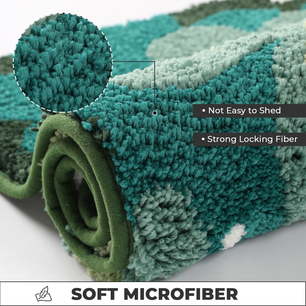 Birch Super Soft Microfiber 2000 GSM Bath Mat 40x60 cm | Absorbent Anti-Skid Door Mat Home Bathroom Kitchen