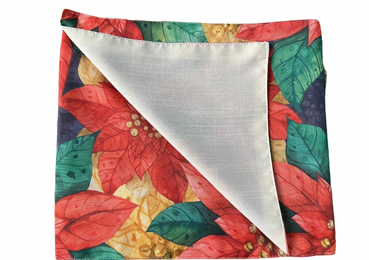 Modern Elegant Multicolor Clover Digital Printed Double Layered Cotton Feel Table Runner 13"x72" | Dining Living Room Home Decor