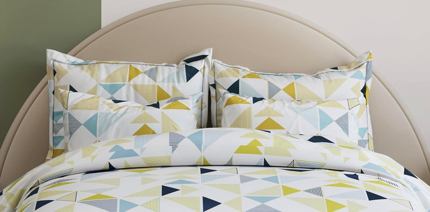 Ensemble de draps-housses pour lit King Size - Coton glacé - 300 fils/cm², bordure élastique (183 x 198 cm)