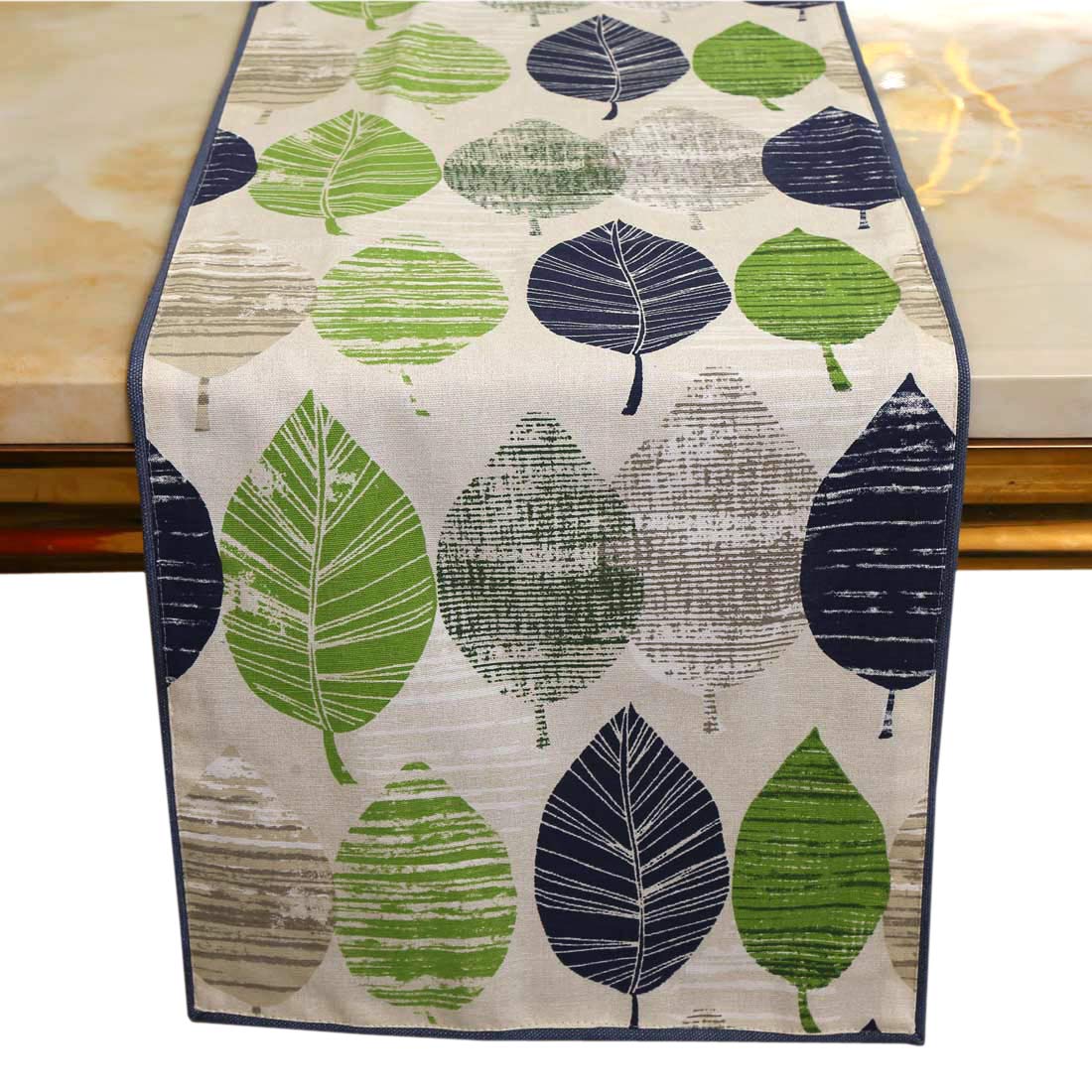 Decorative Cotton Printed Leaves Dining Table Runner 14x72 Inches for 4-6 Seater | Home Kitchen Decor