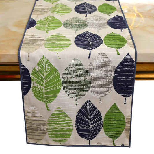 Decorative Cotton Printed Leaves Dining Table Runner 14x72 Inches for 4-6 Seater | Home Kitchen Decor