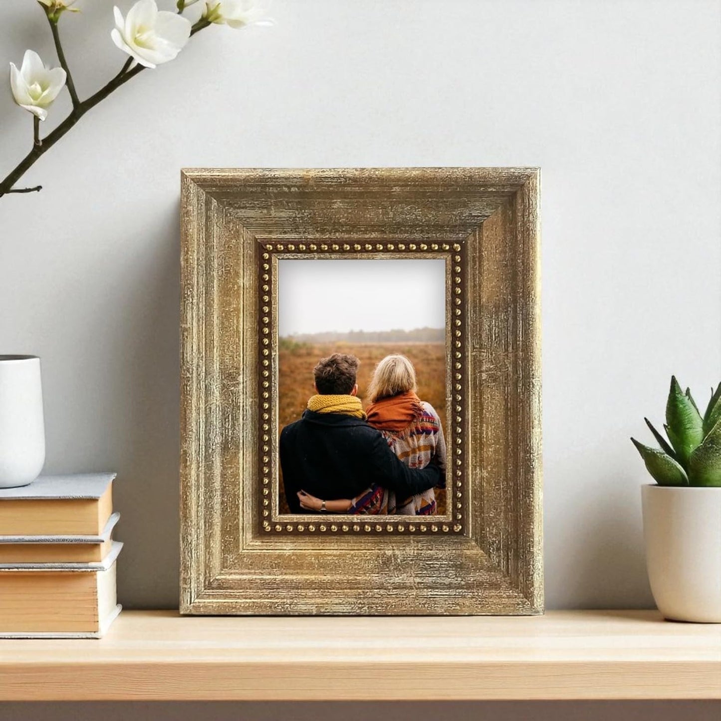 Elegant Table Rectangular Photo Frame – Wood & Plexiglass – 4x6 Inch