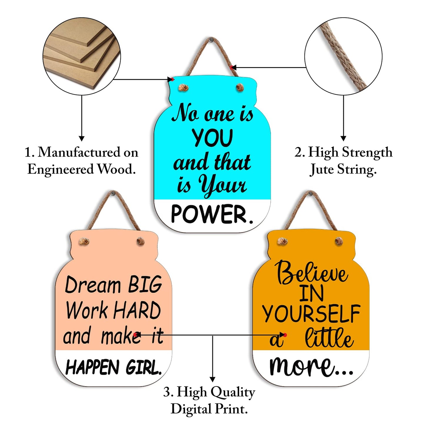 Elegant Motivational Wooden Wall Hangings for Home Decor | Living Room Wall Art & Decoration Items