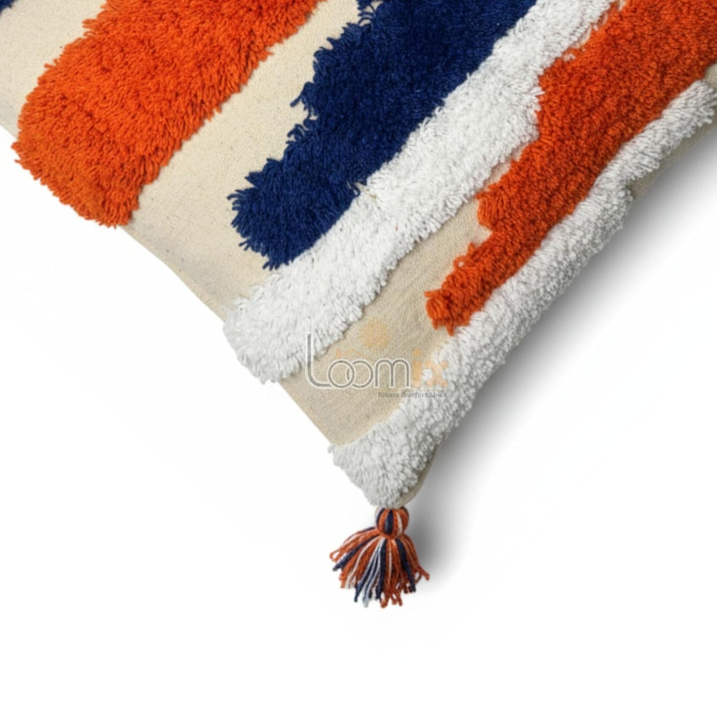 Handmade Multicolor 100% Cotton Cushion Cover 16x16 Inch | Decorative Sofa Pillow Couch Living Room