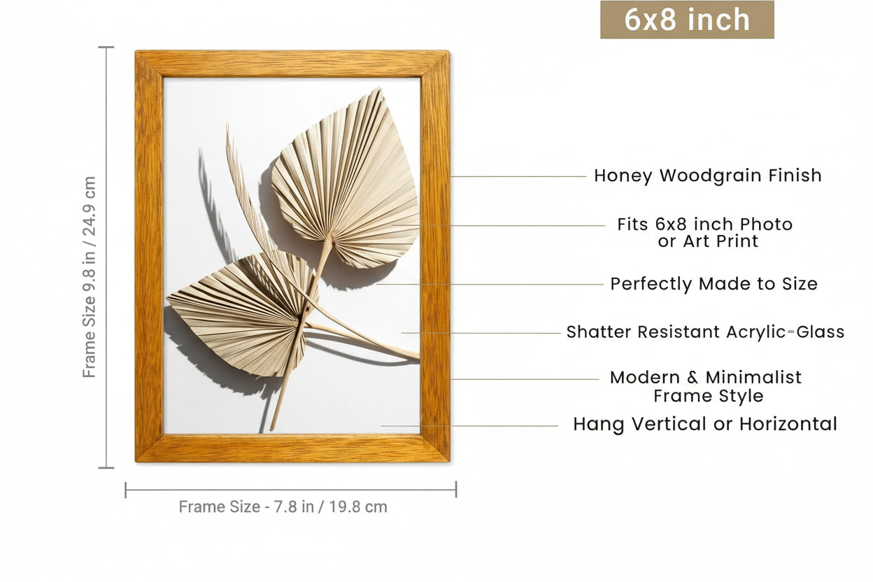 Photo Frame – Honey Maple Woodgrain – Moisture Resistant Base