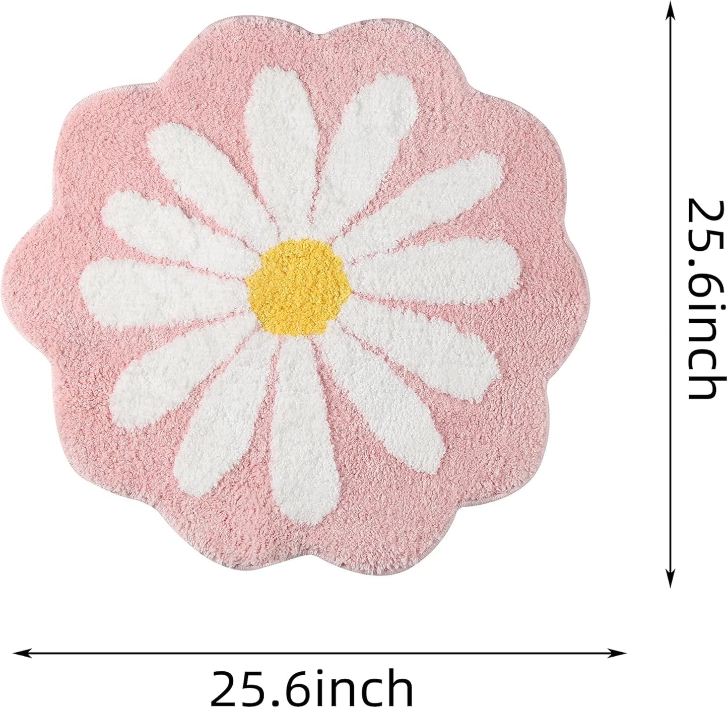 Cute Abstract Pink Non-Slip Washable Bath & Door Mat | Quick Dry, Easy Clean Floor Rug, Multiple Sizes