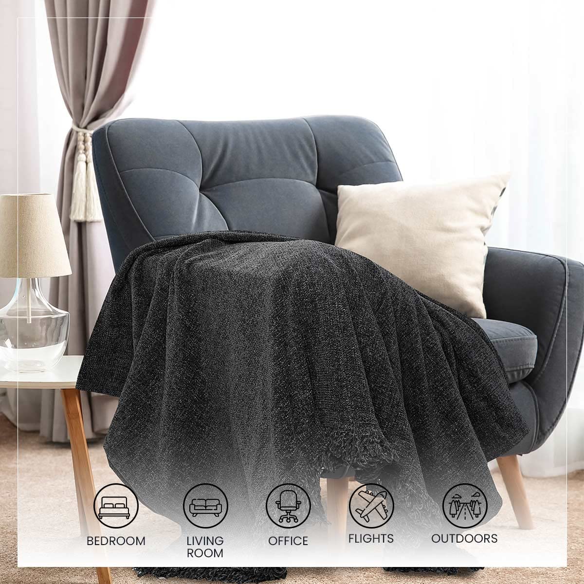 Zachte chenilleplaid – Plaid – Polyester met wafelpatroon – 130x180cm Eenpersoons