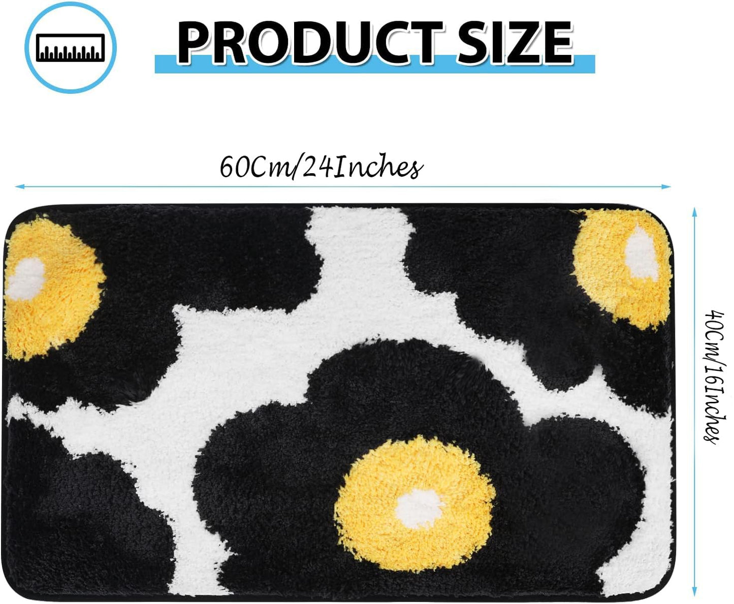 Cute Abstract Non-Slip Washable Bath Mat Rugs 16x24 & 20x32 inch | Quick Dry Floor Mat, Home Decor