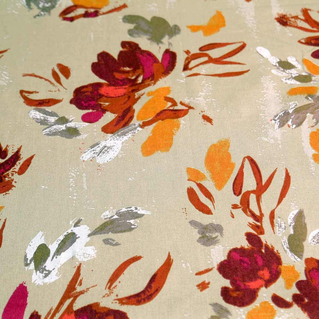 Cotton 190TC Printed Table Runner 14x72 Inches (Maroon, Beige) | Dining Home Decor Kitchen Linen