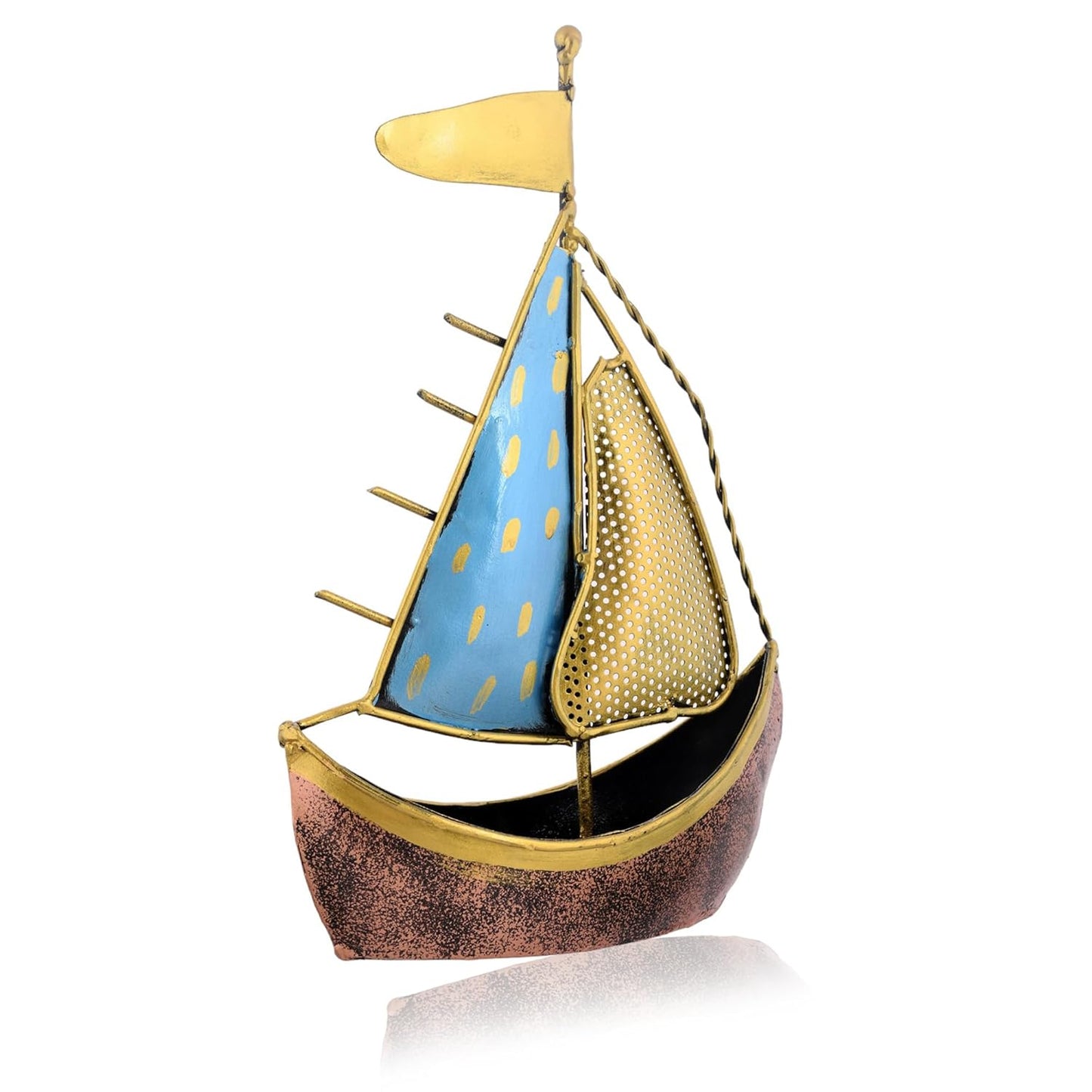 Metal Turkish Ship Boat Naav Showpiece Figurine, 12" Height | Home Decor, Living Room Tabletop Gift