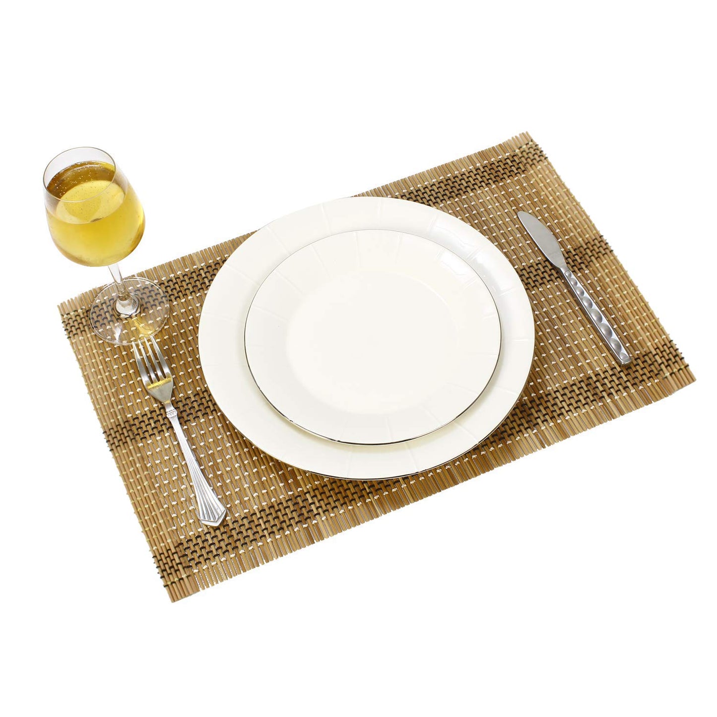 Heat Resistant Bamboo Table Mats Set of 6, 45x30cm | Easy Clean Dining Placemats, Kitchen Decor, Table Protection