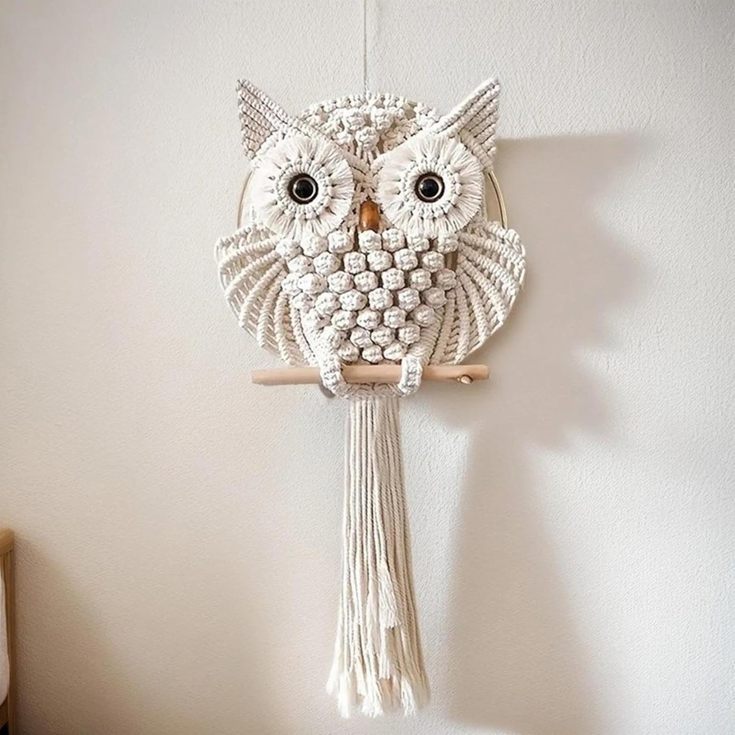 Artisan Macramé Owl Wall Hanging – Handcrafted Textile Decor
