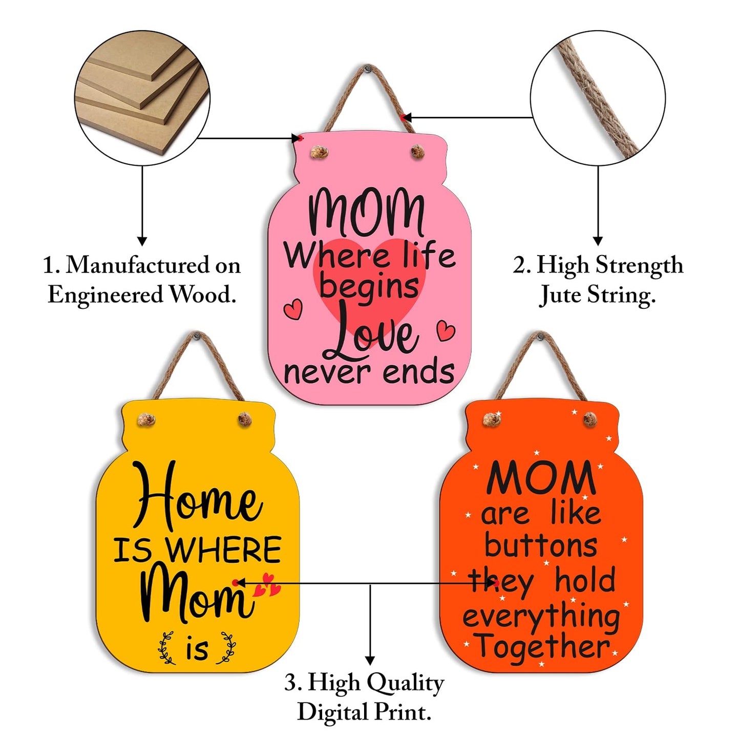 Elegant Wooden Wall Hangings for Home Decor 30 Cm | Stylish Wall Art, Decorative Items for Living Room