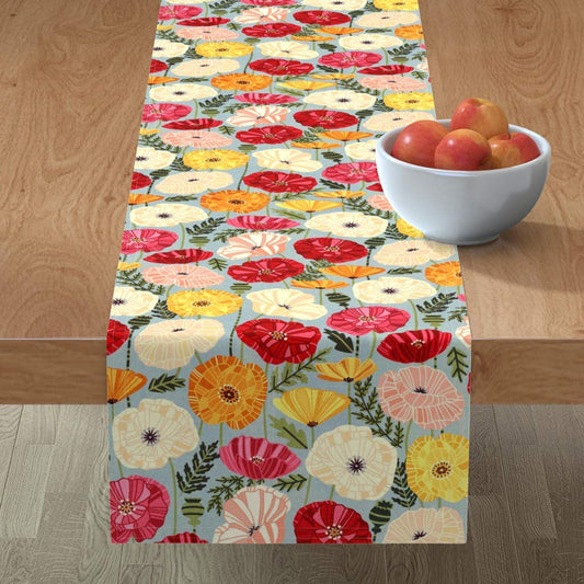 Decorative Floral Printed Hand Made Cotton Blend Table Runner 13x72 Inch 6 Seater | Dining Home Kitchen Wedding Party Decor Gift