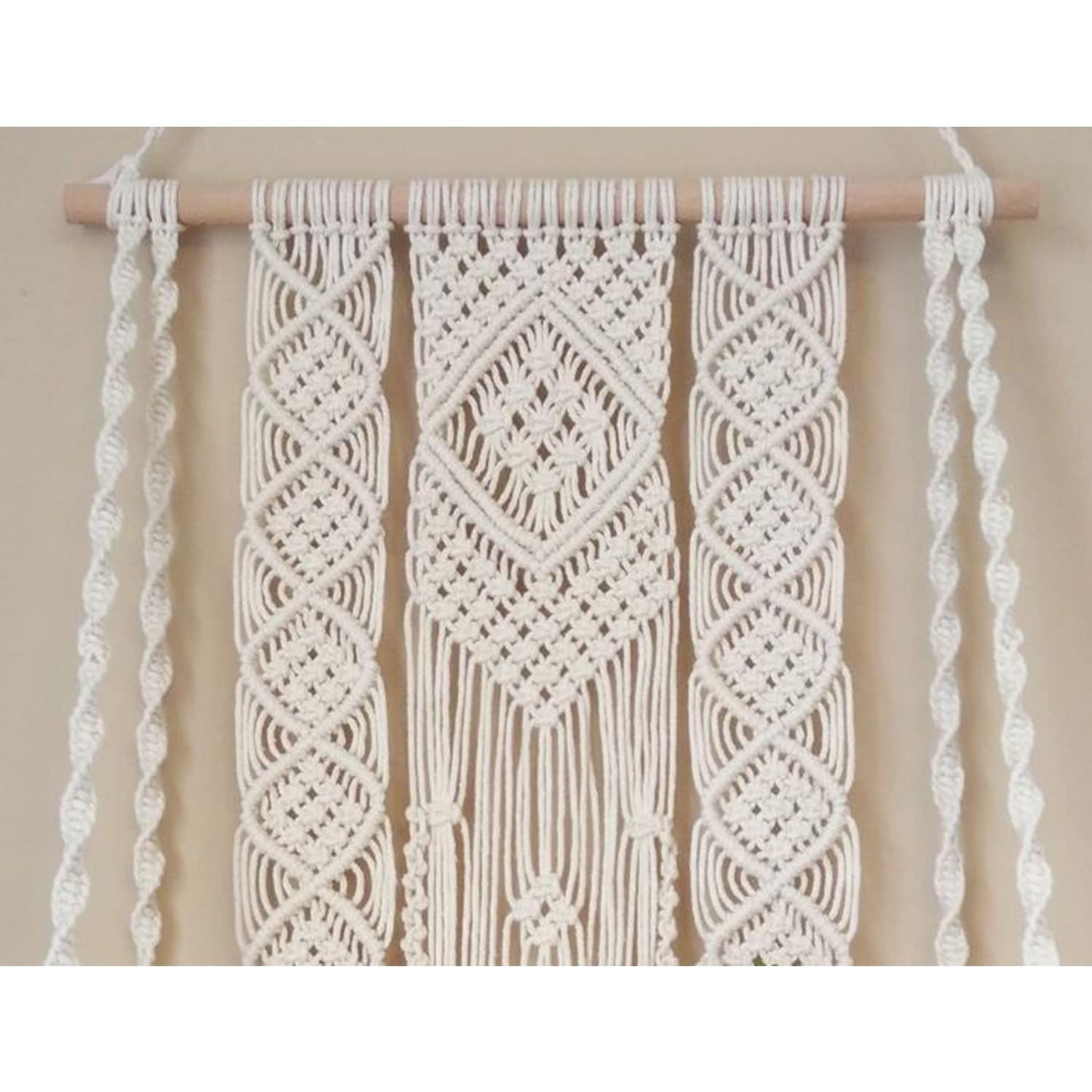 Hanging Wall Shelf – Hand-Knotted Cotton & Pine – 16x5x24 Inches