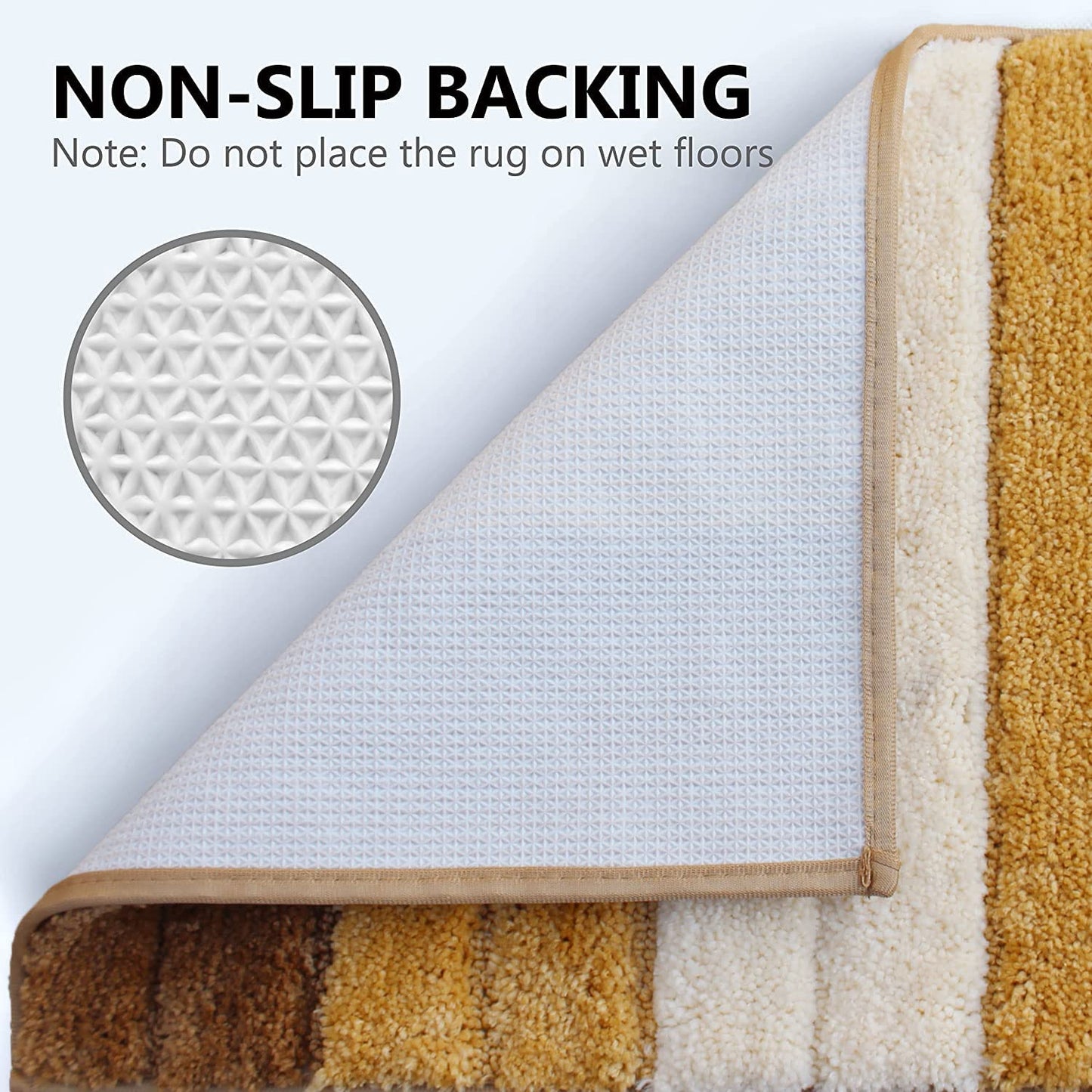 Microfiber Rectangular Luxury Bath Mat Soft Anti-Slip 40x60 cm 1-Pack | Ultra Absorbent Bathroom Rug, Washable