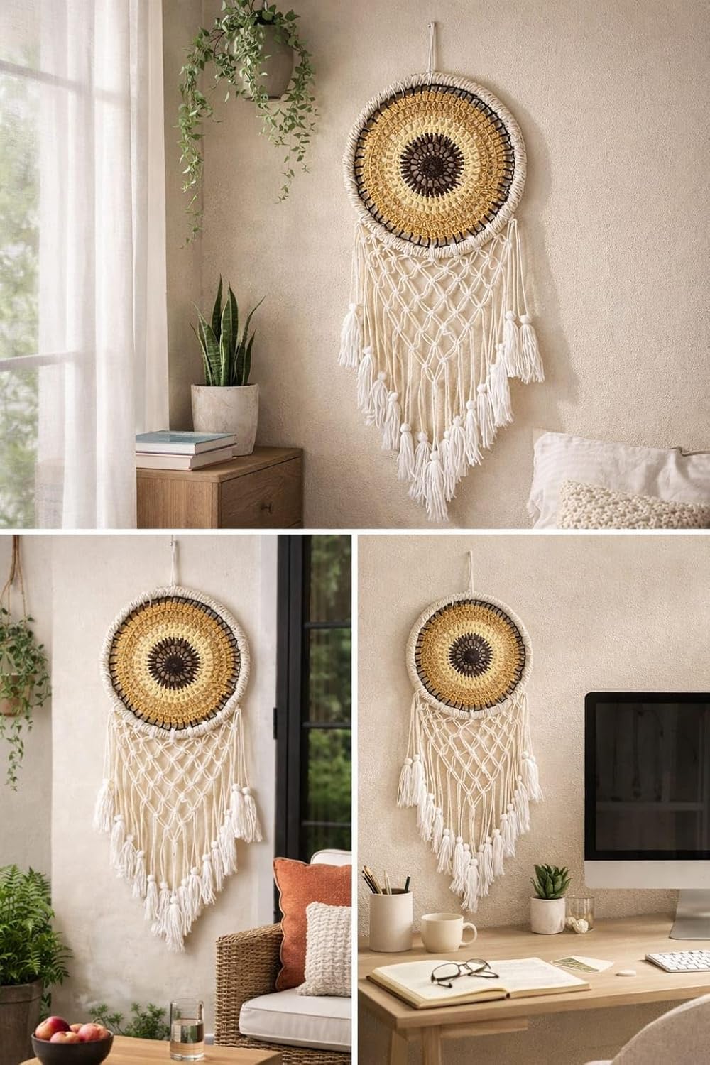 Woven Decorative Wall Art – Tasseled Cotton Finish – 1pc