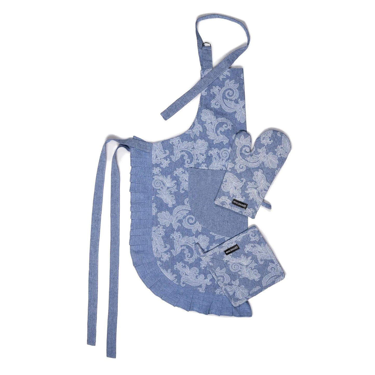 Ensemble de tabliers de cuisine – Combinaison de cuisine – 100 % coton – Taille ajustable – Ensemble de 3 pièces