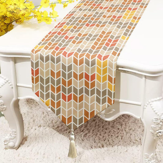 Geometrical Printed Poly Cotton 4 Seater Table & Bed Runner (13x60 Inches) | Home Decor, Dining, Bedroom