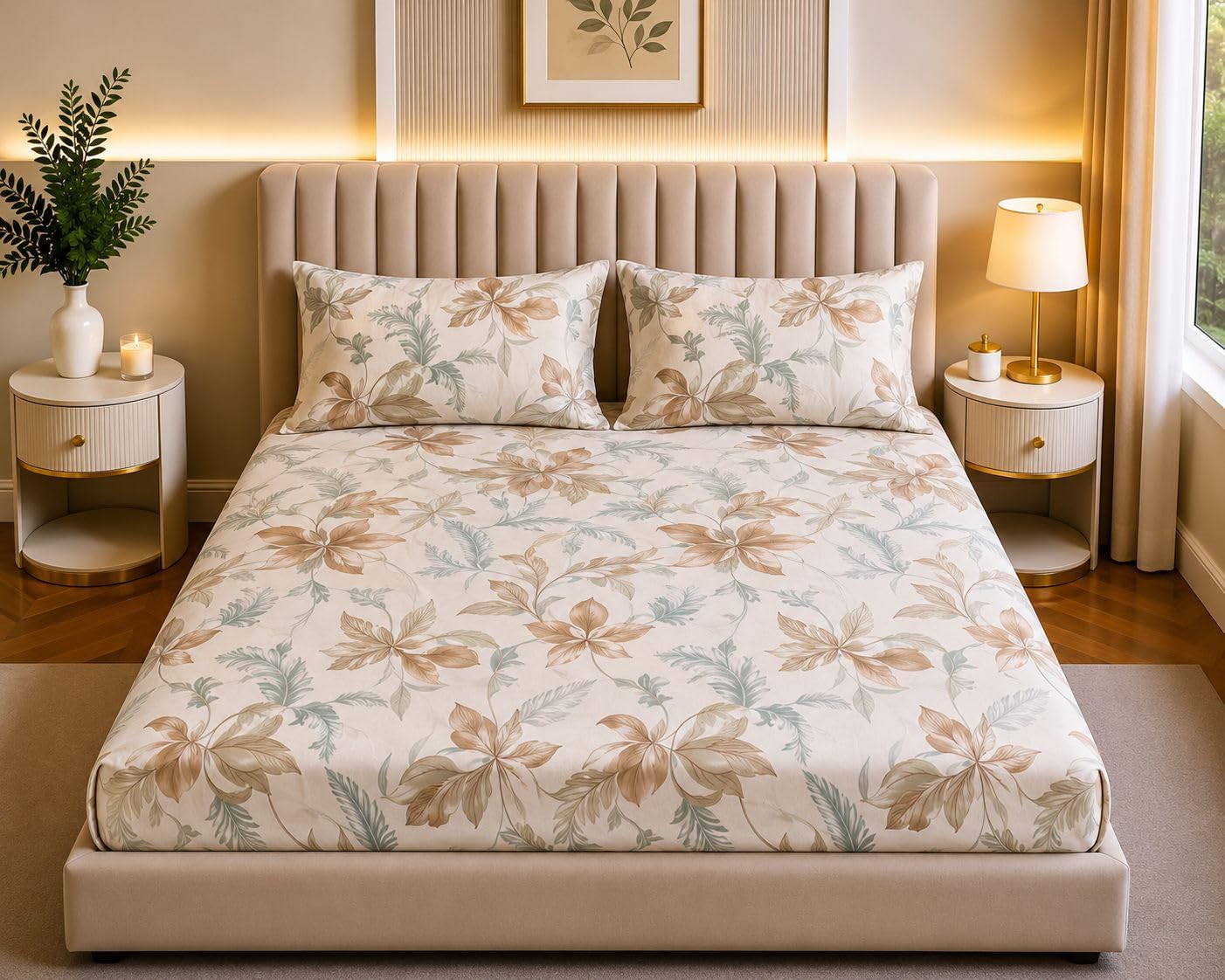Bedsheet | Polycotton Blend Seamless Fitted | Super King 3-Piece | 310TC