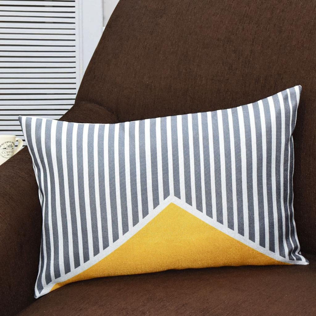 Durable Soft Canvas Jute Cushion Covers 12x18 inch Set of 2 | Sofa Couch Bedroom Living Room Office Decor