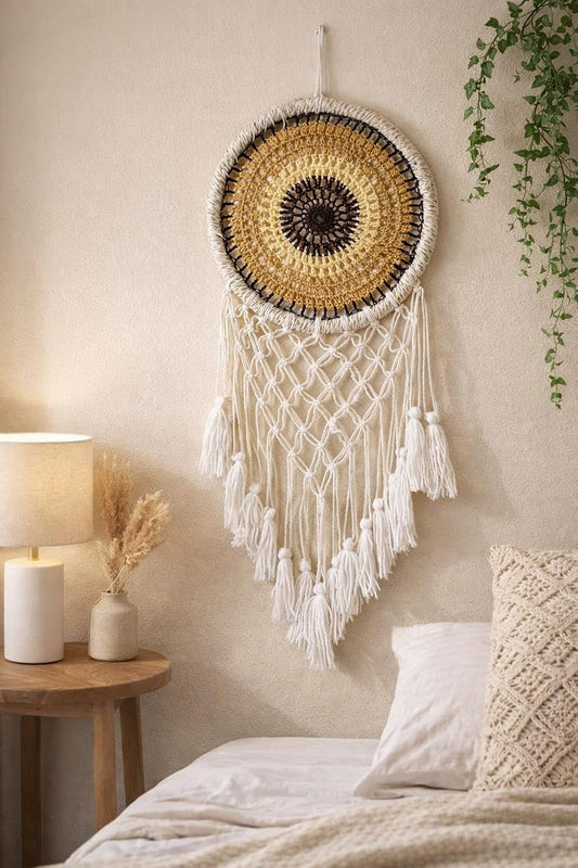 Woven Decorative Wall Art – Tasseled Cotton Finish – 1pc