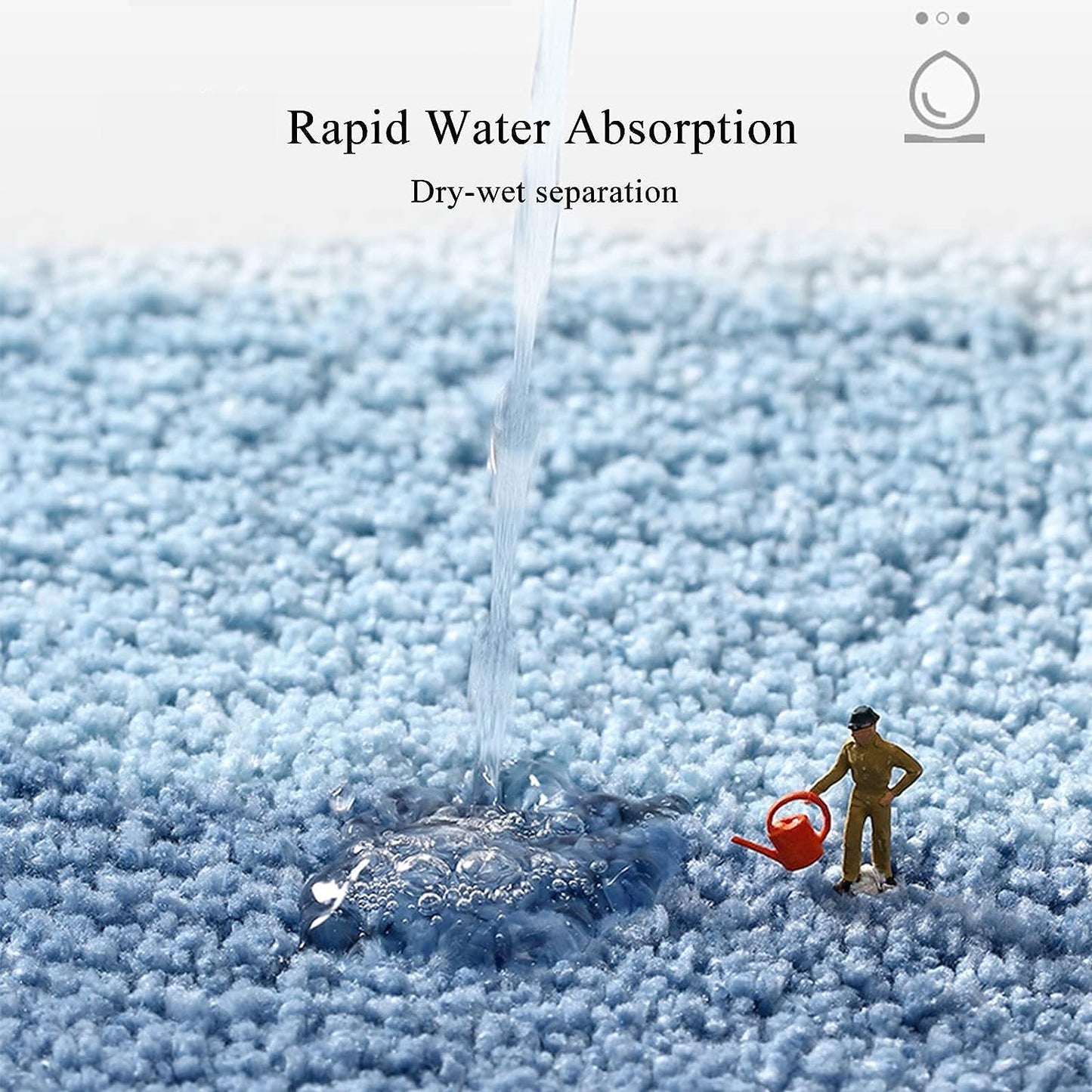 Luxury Wave Super Soft Anti-Skid 2000 GSM Microfibre Mat (40x60 cm, Pack 1) | Absorbent Door, Bath, Floor Mat for Home, Kitchen