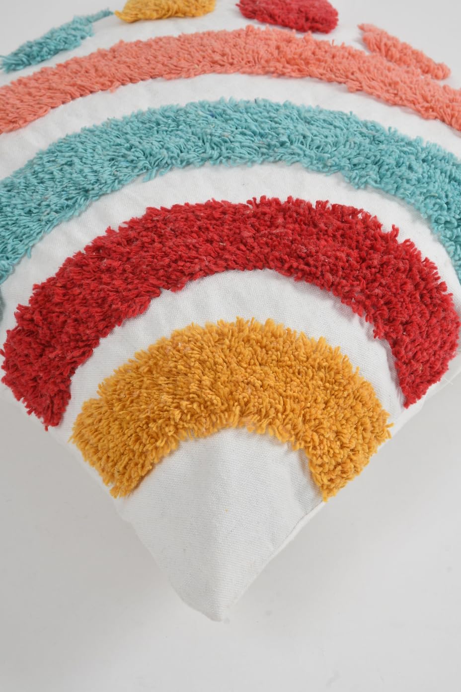 Boho Tufted Sunflower Cushion Cover 16x16 inch Pack of 2 | Decorative Pillow Covers for Sofa Bed Living Room