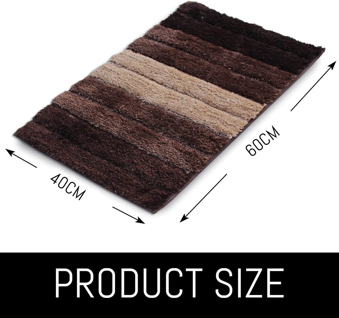 Super Soft Thick Microfiber Bath Mat 40x60 cm | Anti-Skid Luxury Absorbent Washable Bathroom Rug