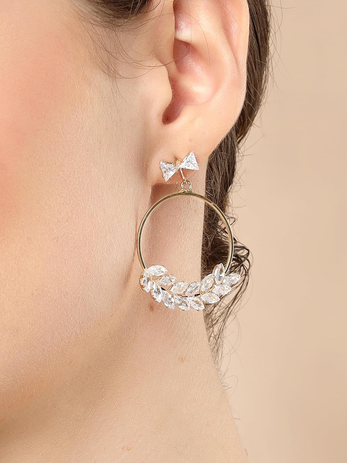 Contemporary Leaf Design Dangler Earrings – Fashion Jewellery – Gold-Plated Finish – Retail Pack