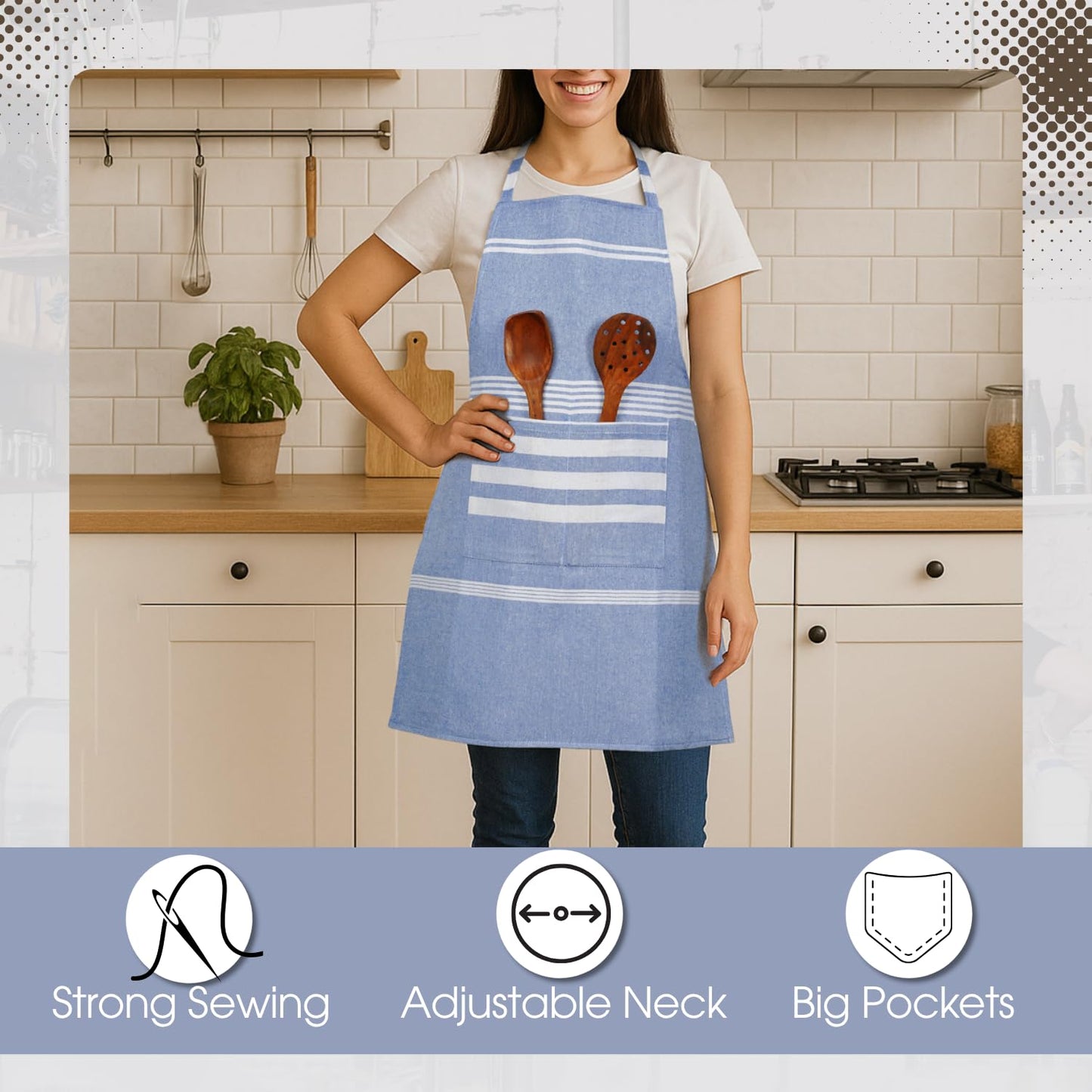 Unisex Cooking Aprons – Professional Kitchen Apron – Waterproof, Oil & Stain Resistant