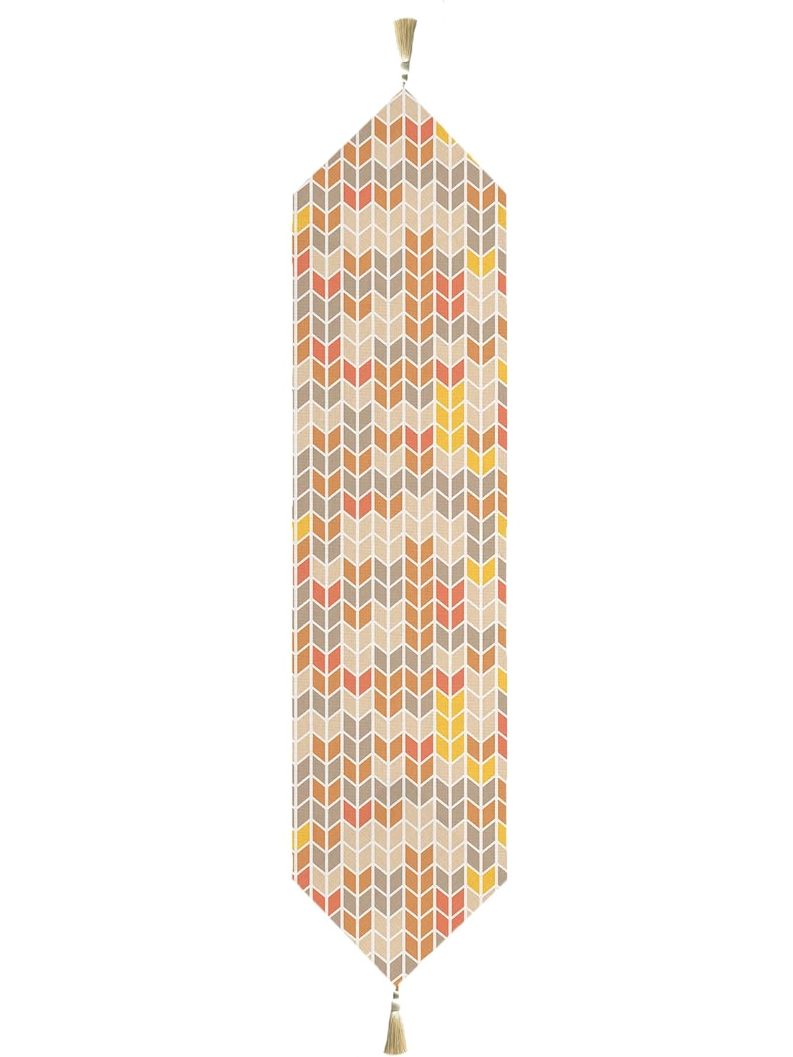 Geometrical Printed Poly Cotton 4 Seater Table & Bed Runner (13x60 Inches) | Home Decor, Dining, Bedroom