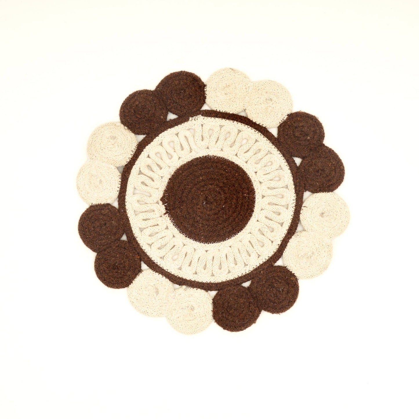 Brown Cotton Braided Placemat – Handcrafted Dining Mat