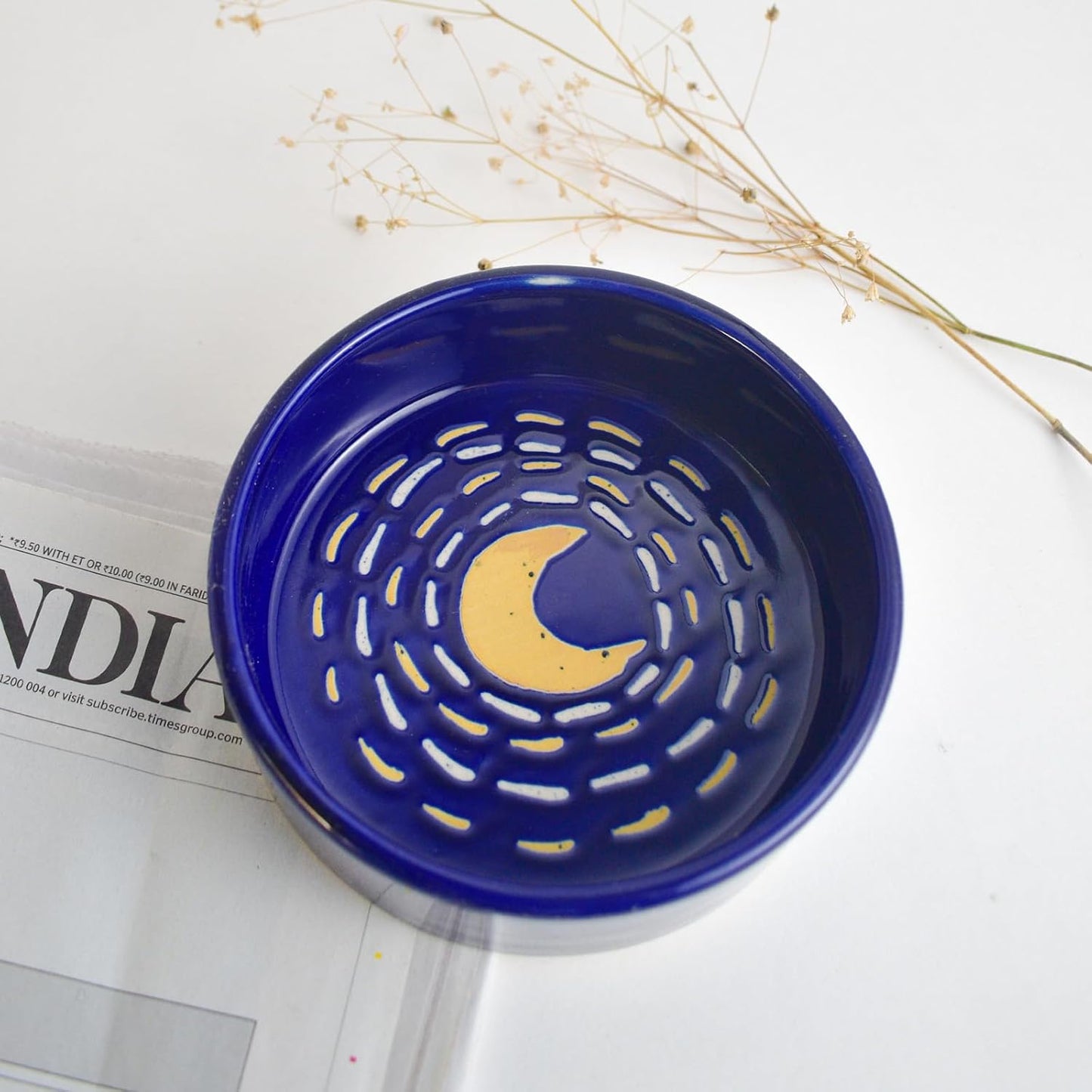 Starry Night Ceramic Serving Bowl – Handmade Van Gogh Pattern – Microwave Safe – 250 ml
