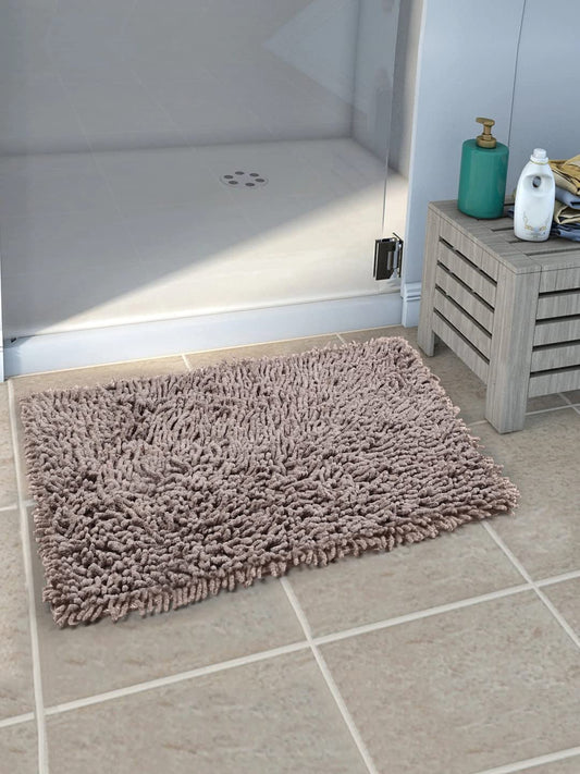 Cotton Shaggy Anti-Skid Bath Mat 40x60cm | Soft, Super Absorbent, Washable Mat for Bathroom, Kitchen, Office