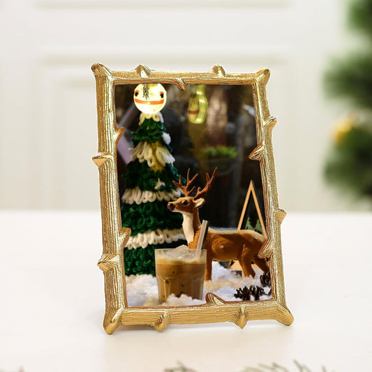 Golden Elegant Vintage Metal Twig Photo Frame 4x6" Small | Tabletop Decorative Home Decor Gift for Birthday, Anniversary