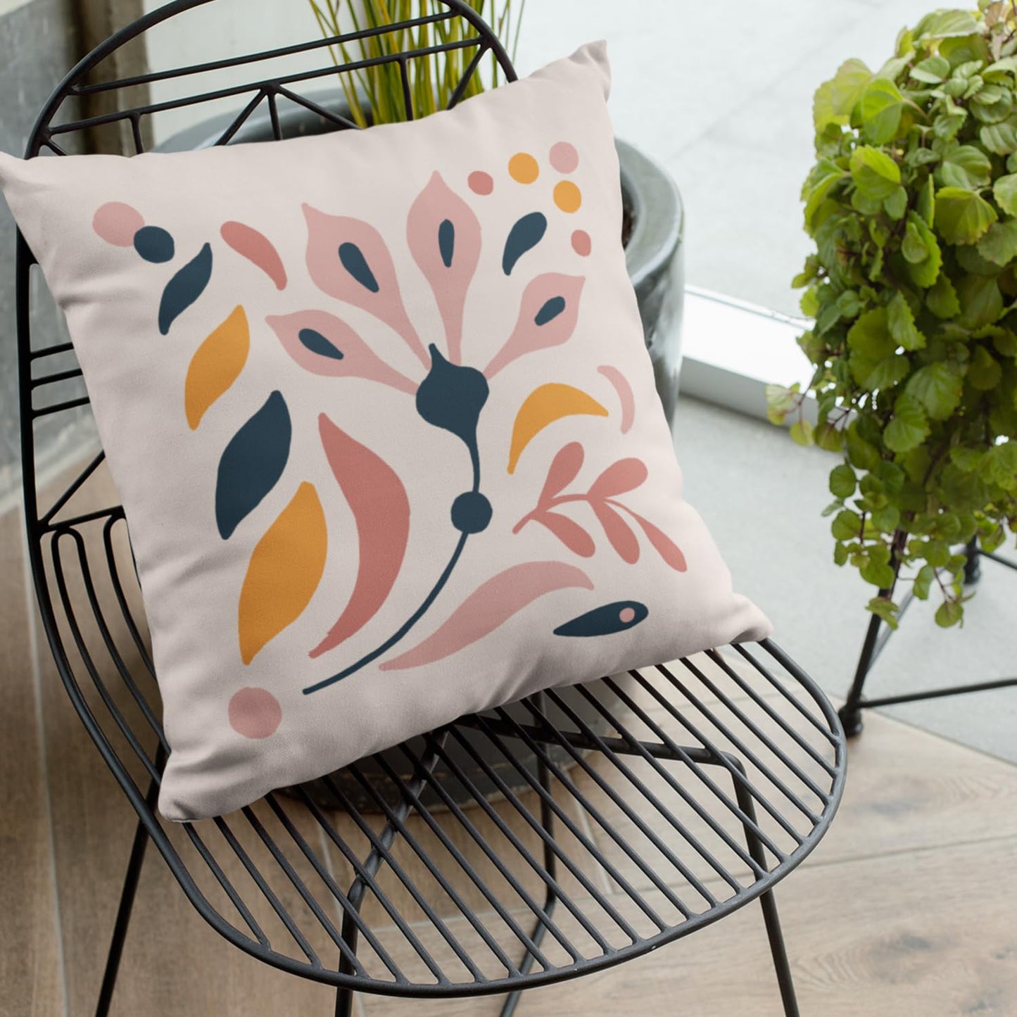 Boho Digital Print Velvet Cushion Covers 18x18 inch (Pack of 2) | Decorative Throw Pillow Covers for Sofa, Home Decor