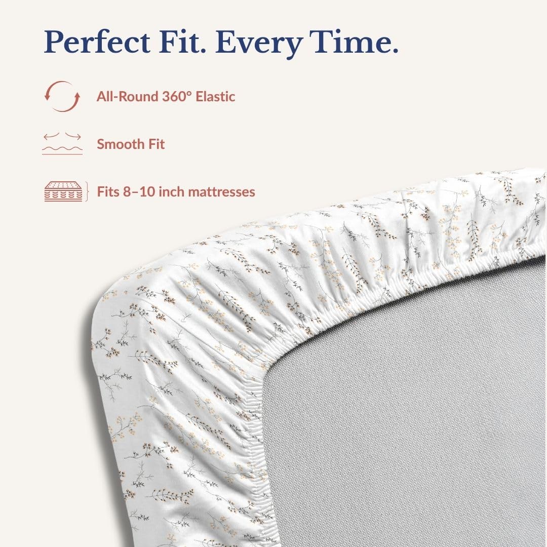 Bedsheet | Pure Cotton Elastic Fitted | King Size 198cm x 182cm 3-Piece