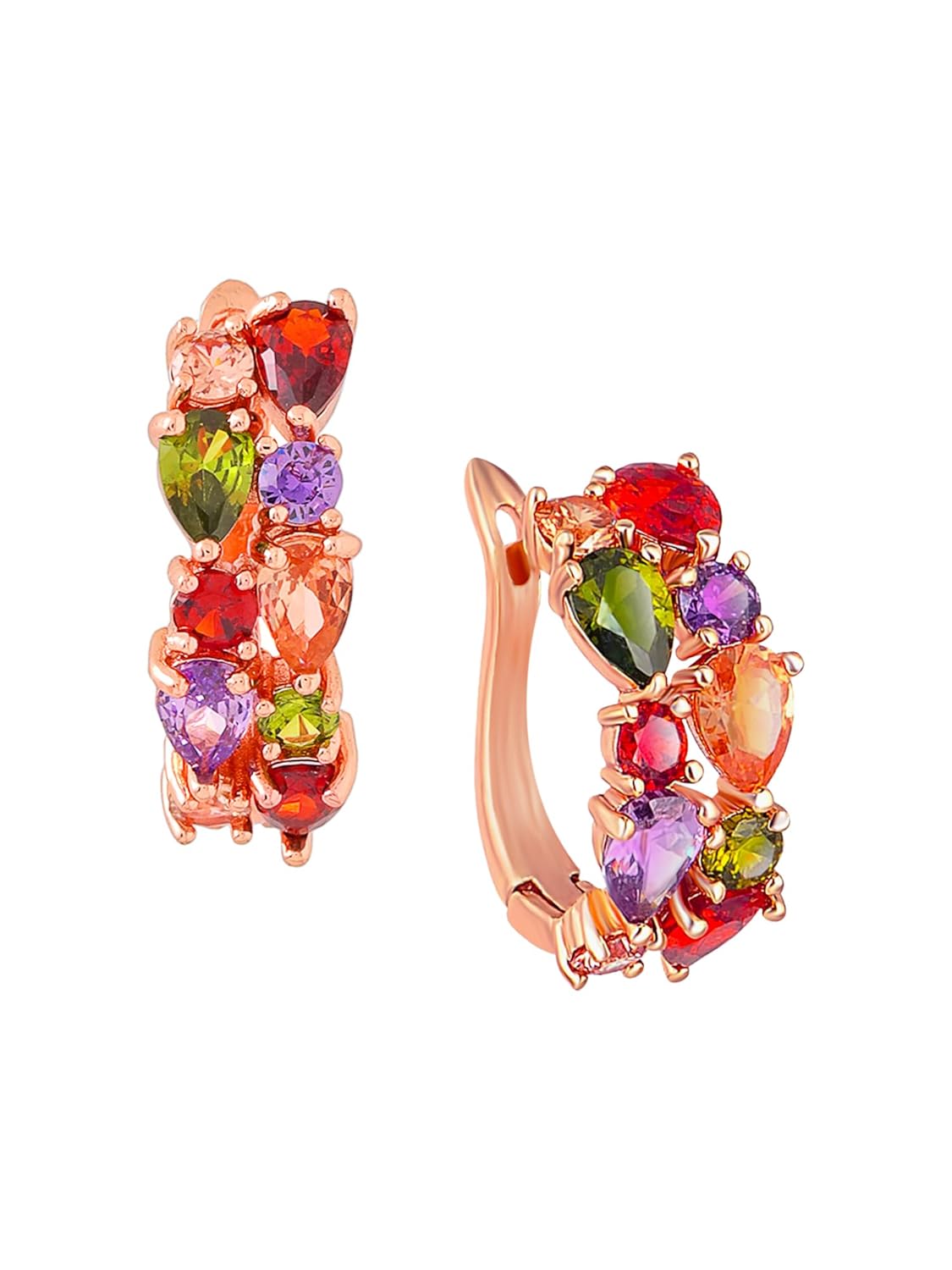 Floral Vine Clip-On Earrings – Swiss CZ – Secure Fit